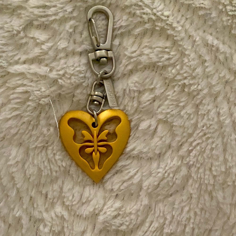 Yellow Heart Butterfly Keychain Charm by St. John 🌞🌞